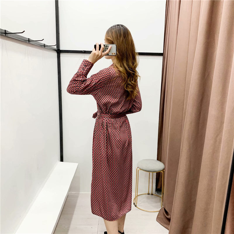 Shirt style long sleeve dress