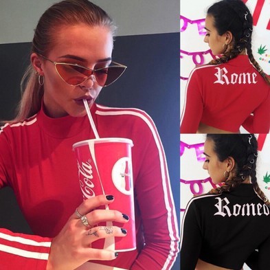 Langærmet sweater med bogstavtryk