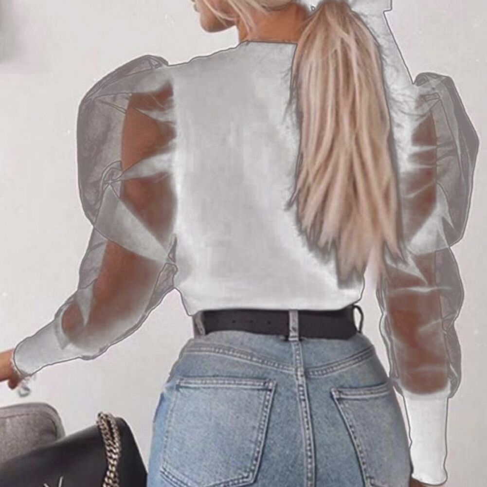 Puff sleeve long sleeve shirt