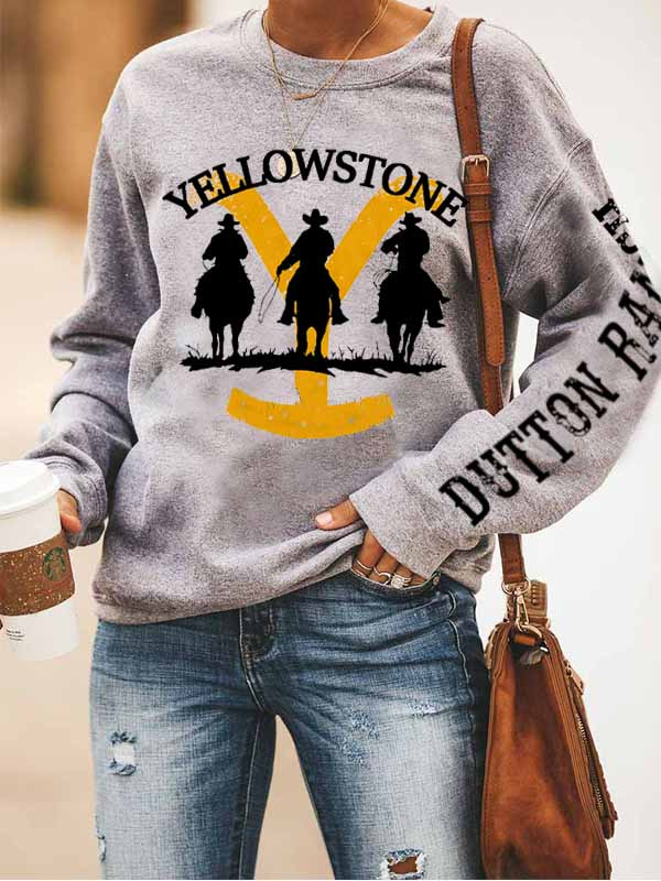 Printed pullover long sleeve top