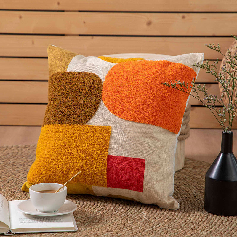Cotton canvas towel embroidered pillowcase