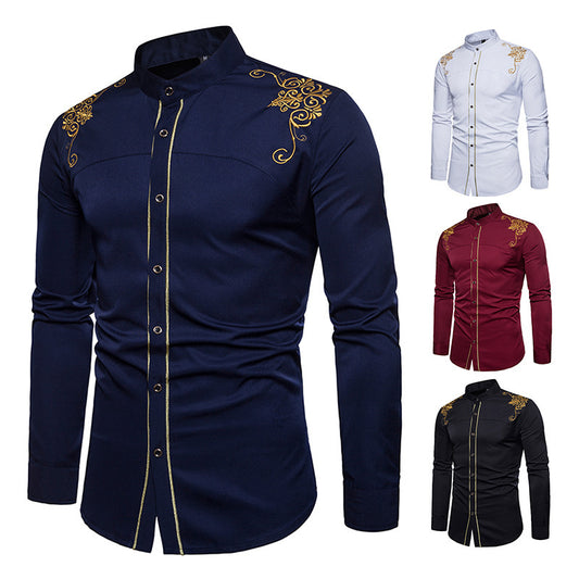 Court embroidered long sleeve shirt