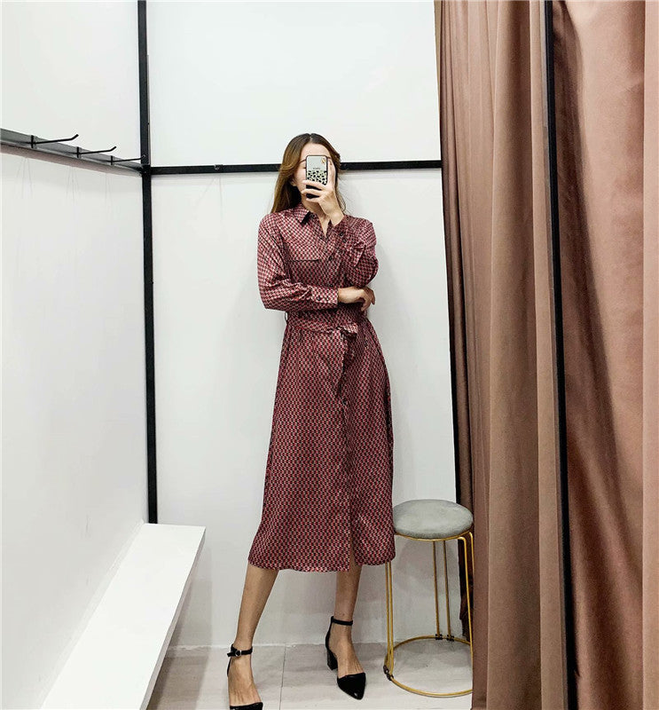 Shirt style long sleeve dress