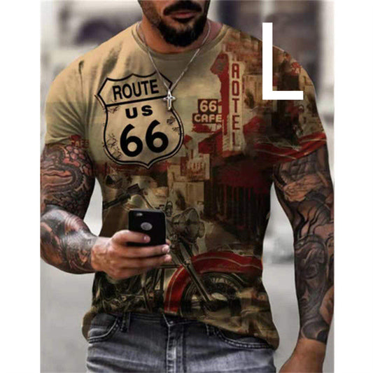 Man T-shirt Car Highway Motorcycle Hip Hop T-shirt