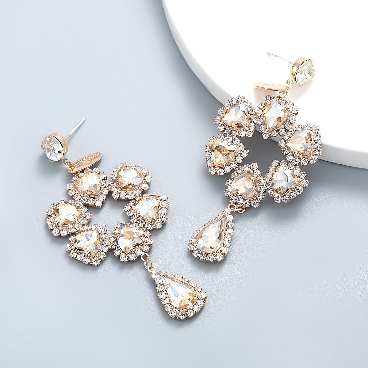 Alloy Earrings With Diamond Flower Earrings