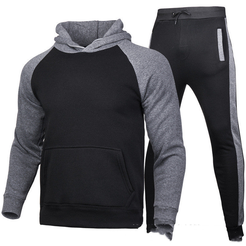 Men's Raglan Sleeve Sports Suit Stitching Sweater