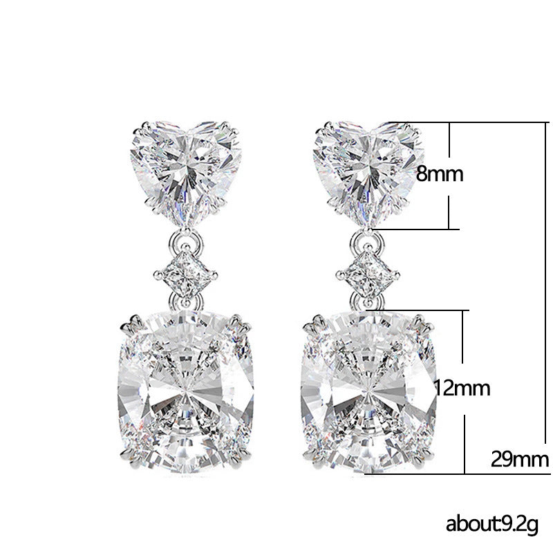 Light Luxury Style Zircon Earrings Women Fashion Colorful Earrings Jewelry