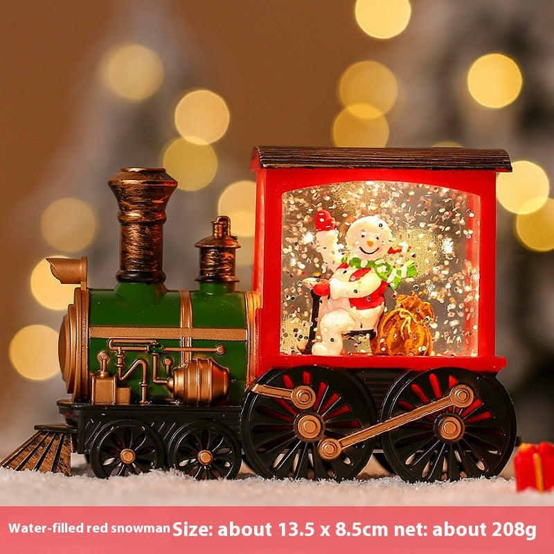Christmas Train Luminous Interior Water Injection Desktop Decoration