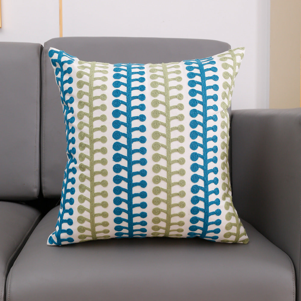 Towel Embroidery Words Pillow Cover Sofa Waist Rest