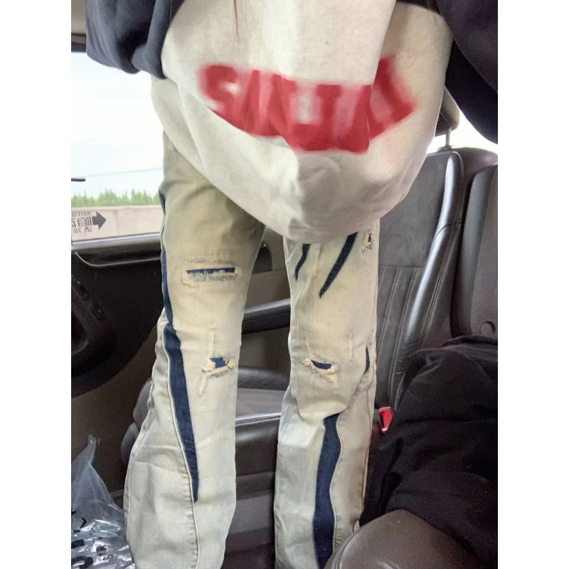 Black And White Color Matching Raglan T-shirt Loose Couple's Tops