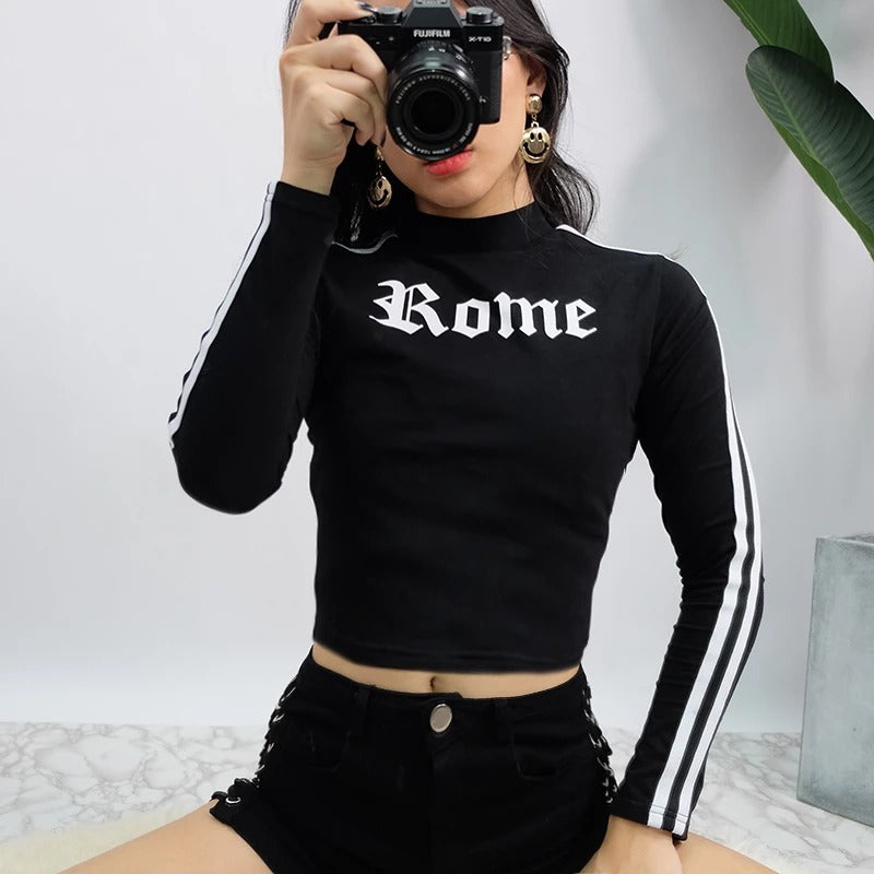 Langærmet sweater med bogstavtryk