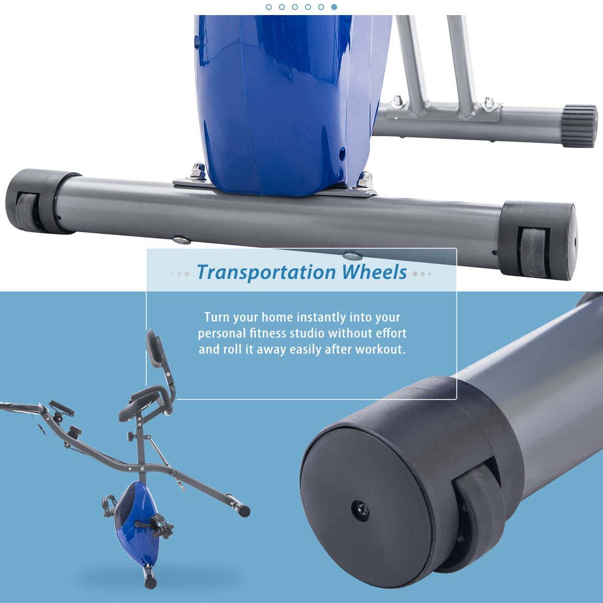 Folding Exercise Bike Fitness Upright Recumbent X-Bike Adjustable Resistance