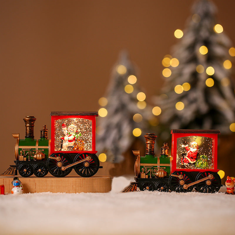 Christmas Train Luminous Interior Water Injection Desktop Decoration