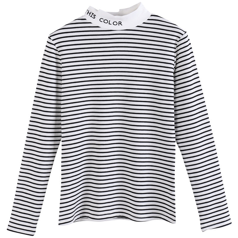 Long sleeve striped bottoming shirt