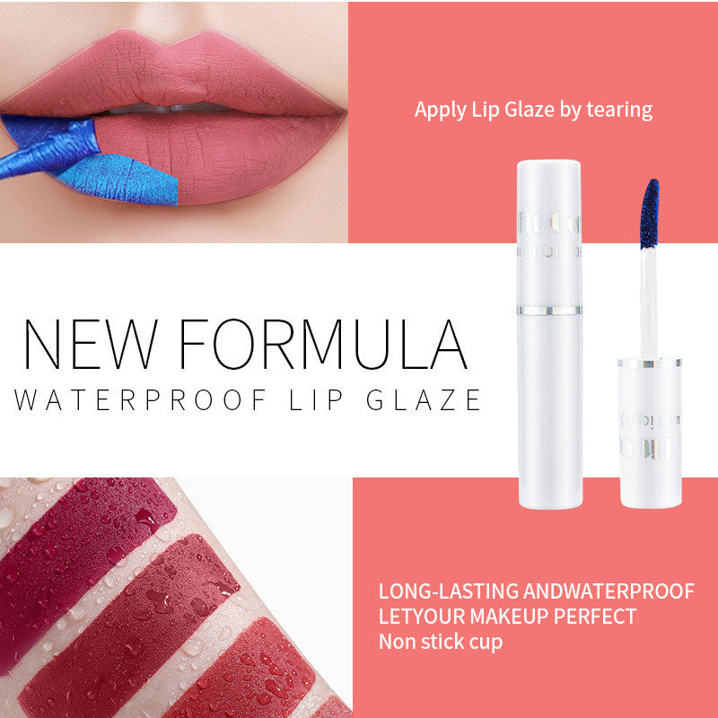 Lip Lacquer Matte Finish Bottom Color Dyed Lip Tear And Pull Lipstick
