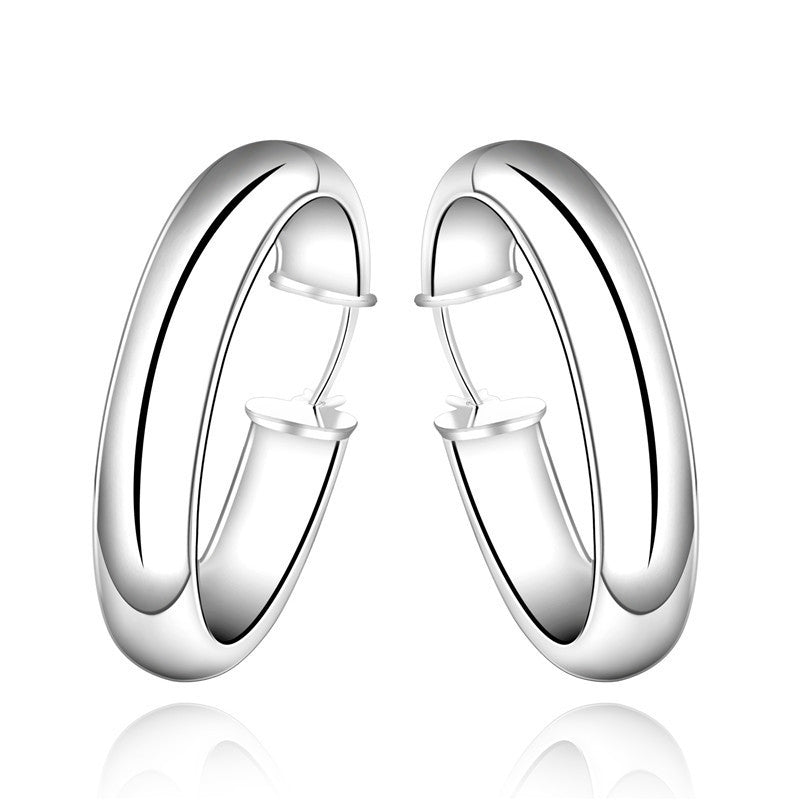 Women's Fashion Earrings Silver Plated Glossy Ear Ring