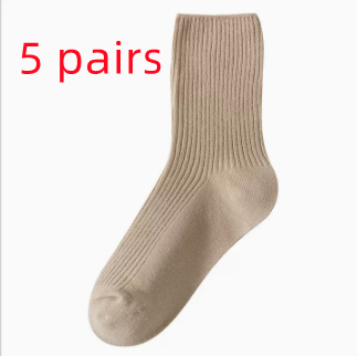 Khaki Socks For Women In Spring And Autumn