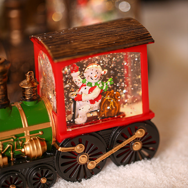 Christmas Train Luminous Interior Water Injection Desktop Decoration