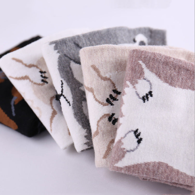 Socks Europe, America, Japan And South Korea Cartoon Straight Dog Invisible Low Cut Socks Cotton Comfortable Personality Socks For Women