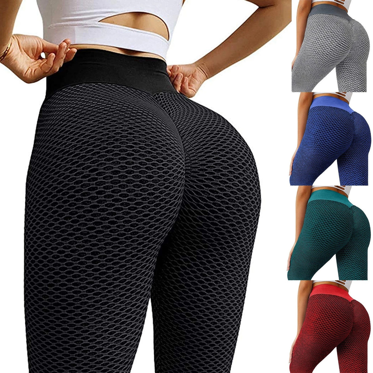 European And American Honeycomb Yoga Sexy Peach Hip High Waist Women