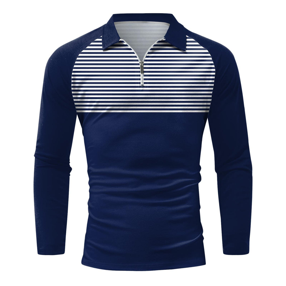 Men's Striped Raglan Shirt Printed Long Sleeve T-shirt