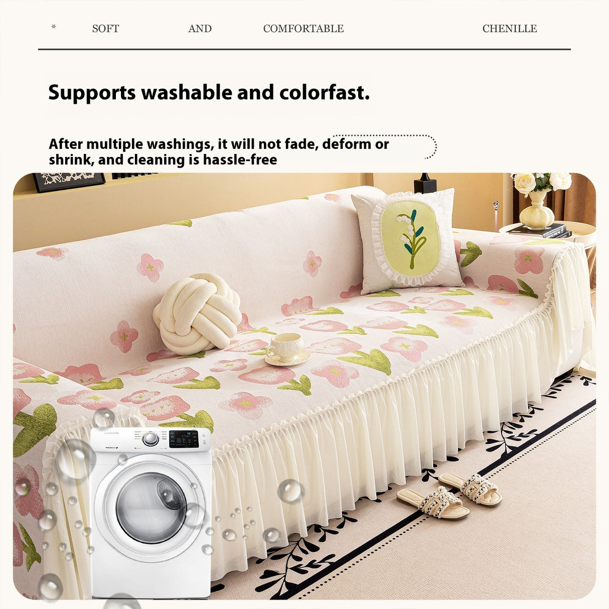 Full Covered High-grade Skirt Sofa Cover French Sofa Cover Cloth
