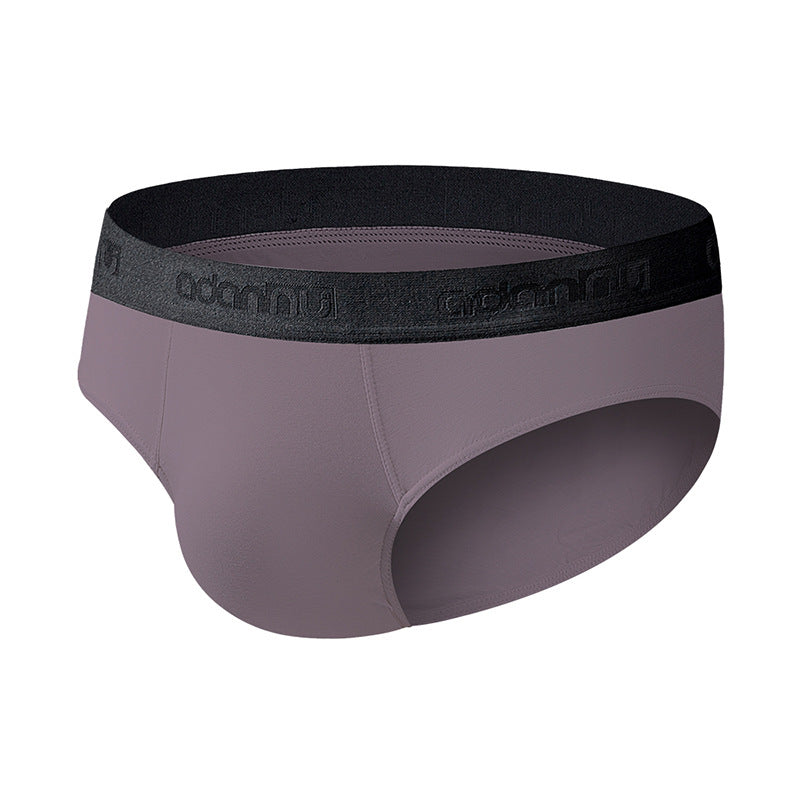 Modal Solid Color Mid Waist Men's Elastic Underpants
