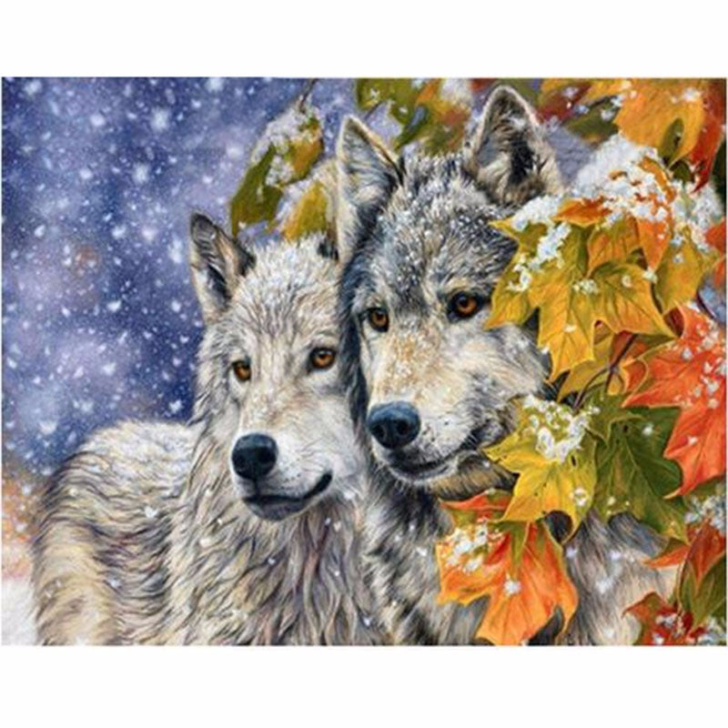5D diy diamond painting picture of rhinestones canvas paint diamond mosaic embroidery animals snow wolf craft Home decor ST26