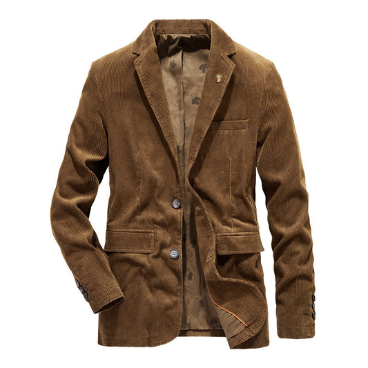 Casual Plain Lapel Blazer, Thin Cotton Casual Suit