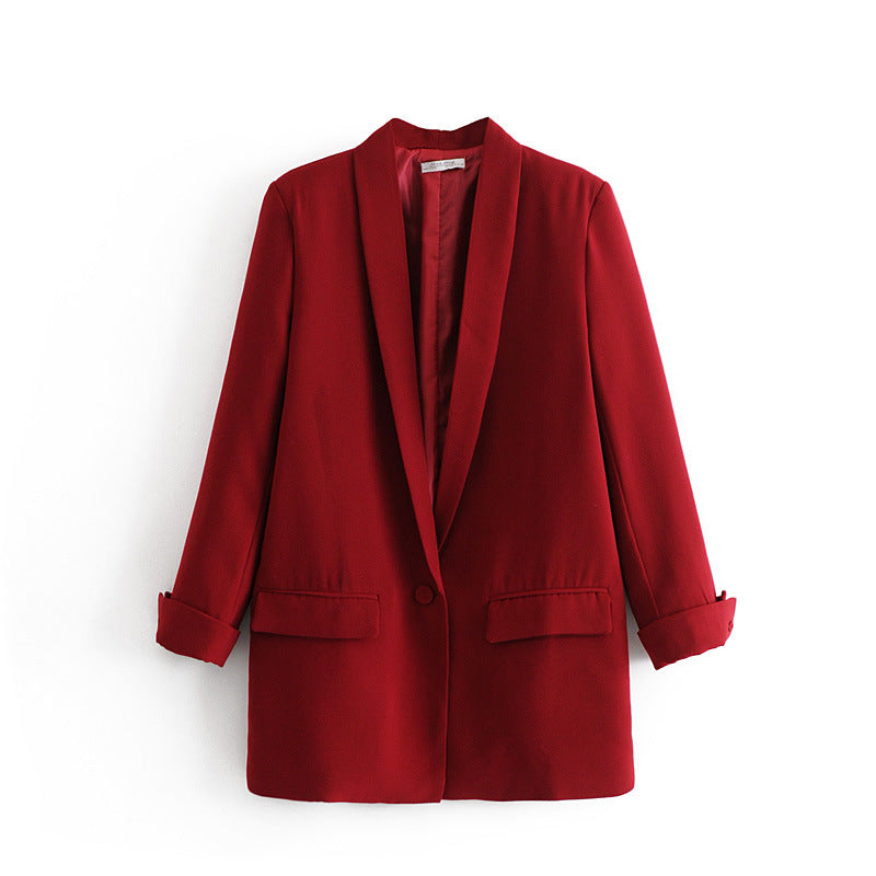 One-button cuff-cuff blazer
