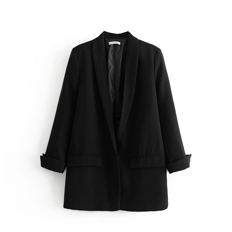 One-button cuff-cuff blazer