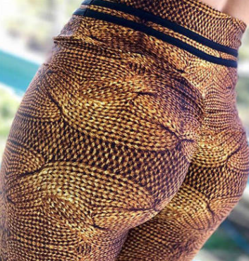 Fitnesstøj Højtaljet Casual Leggings Kvinder Hamp Rope Digital Printing Dame Leggings Spring