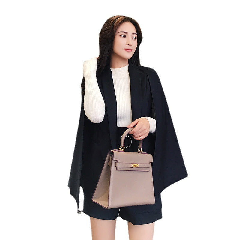 Temperament Cape Blazer Shorts Two-piece Suit