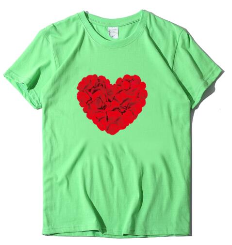 Valentine's Day Romantic Couple Love Rose Short Sleeve