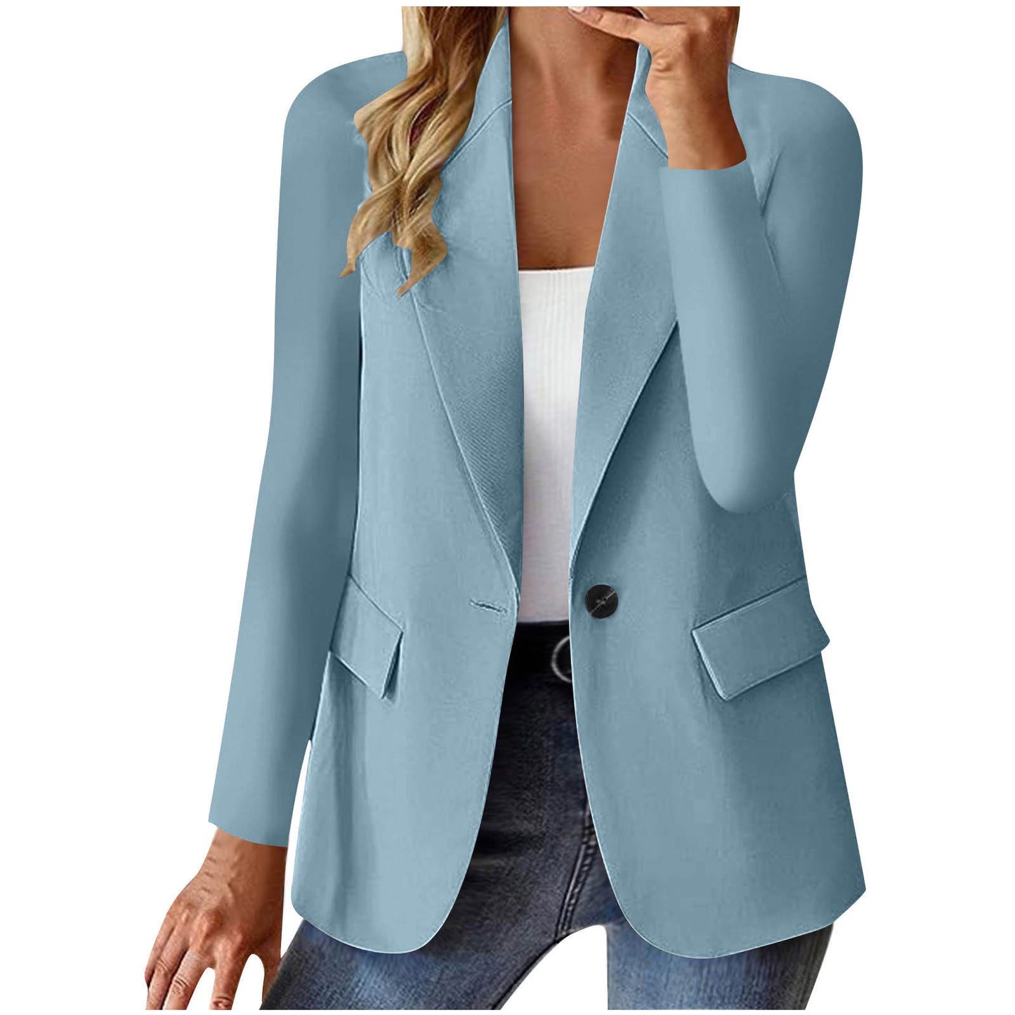 Polyester Autumn Long Sleeve Solid Color Cardigan Small Suit Jacket For Women