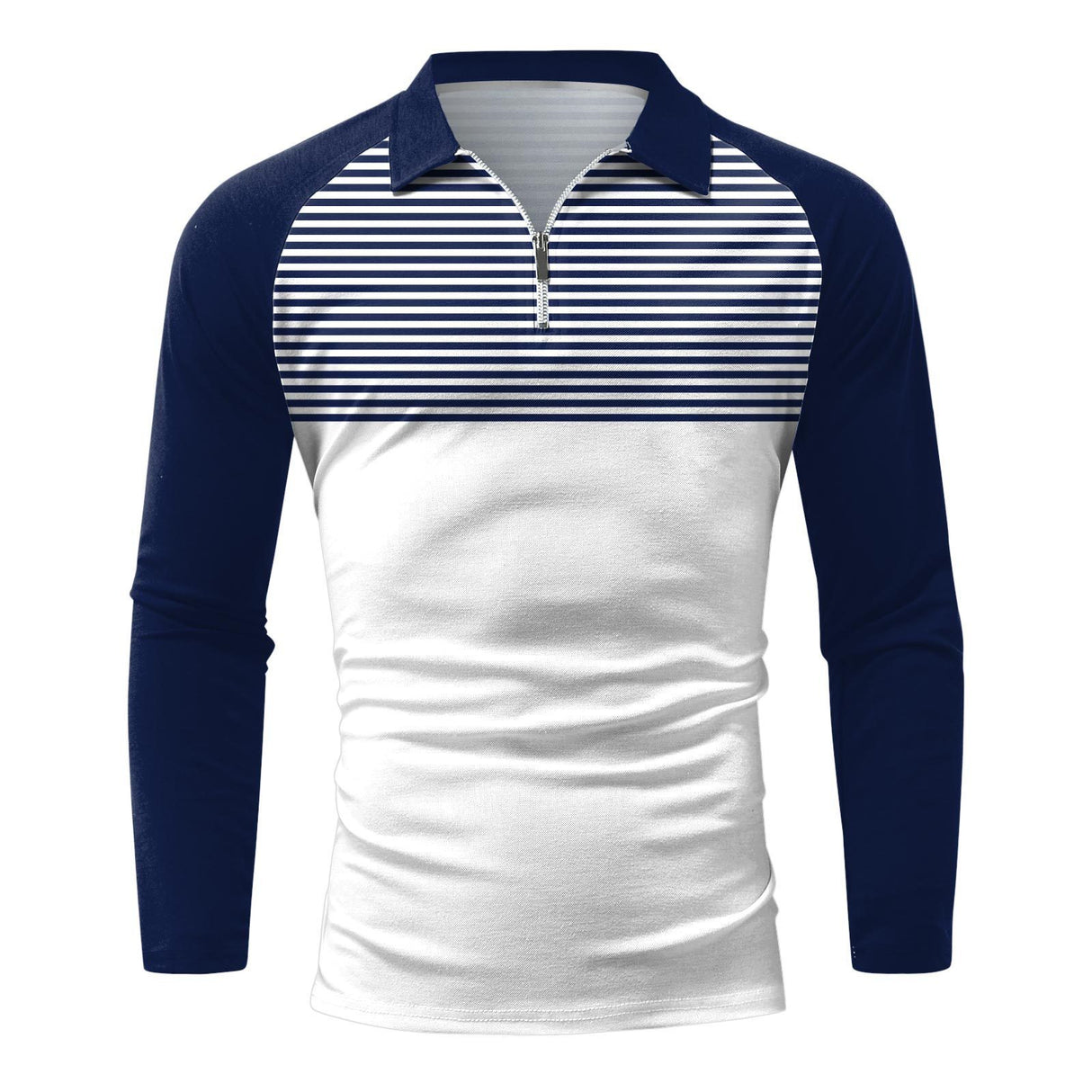 Men's Striped Raglan Shirt Printed Long Sleeve T-shirt