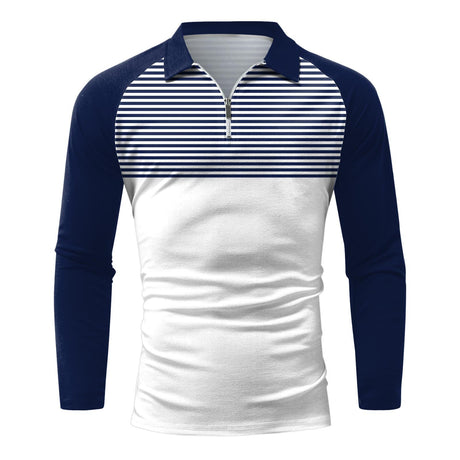 Men's Striped Raglan Shirt Printed Long Sleeve T-shirt