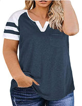 15 Colors Amazon New Ladies Plus Size Blouse Summer V-neck Raglan Sleeve T-shirt