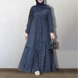 Polka Dot Ruffled Loose Large Sleeve Long Sleeve Dress