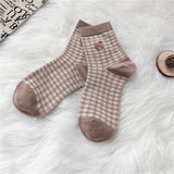 Cute Cartoon Bear Socks For Women Ins