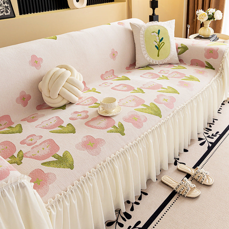 Full Covered High-grade Skirt Sofa Cover French Sofa Cover Cloth