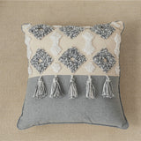 Cotton canvas tassel square pillow case