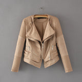 Spliced Faux Leather Suede Jacket Women Black Moto Coat Punk Camel Suede jaquetas couro Casaco chaquetas PU Slim Jacket