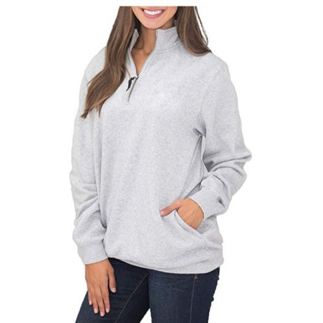Long sleeve pocket zipper hoodie