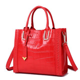 Crocodile Pattern Woven Handbag Women Leather Handbags