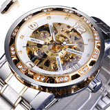 Watch Men's Fashion Casual Classic Popular Hollow Rhinestone Manual Mechanical Watch