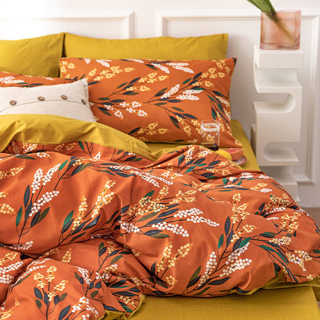 Four-Piece Cotton Bedding, Cotton Bed Linen, Three-Piece Quilt Cover For Dormitory Summer