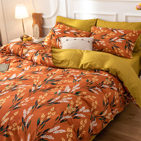 Four-Piece Cotton Bedding, Cotton Bed Linen, Three-Piece Quilt Cover For Dormitory Summer