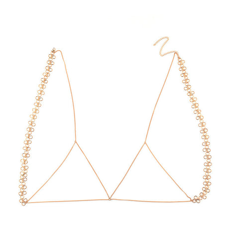 European And American Cross Border Jewelry Knot Metal Body Chest Necklace Female Punk Nightclub Fashion Show Accessories