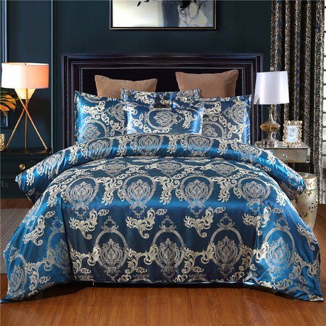 European Style Satin Jacquard Bedding Set  Quilt Cover And Pillowcase
